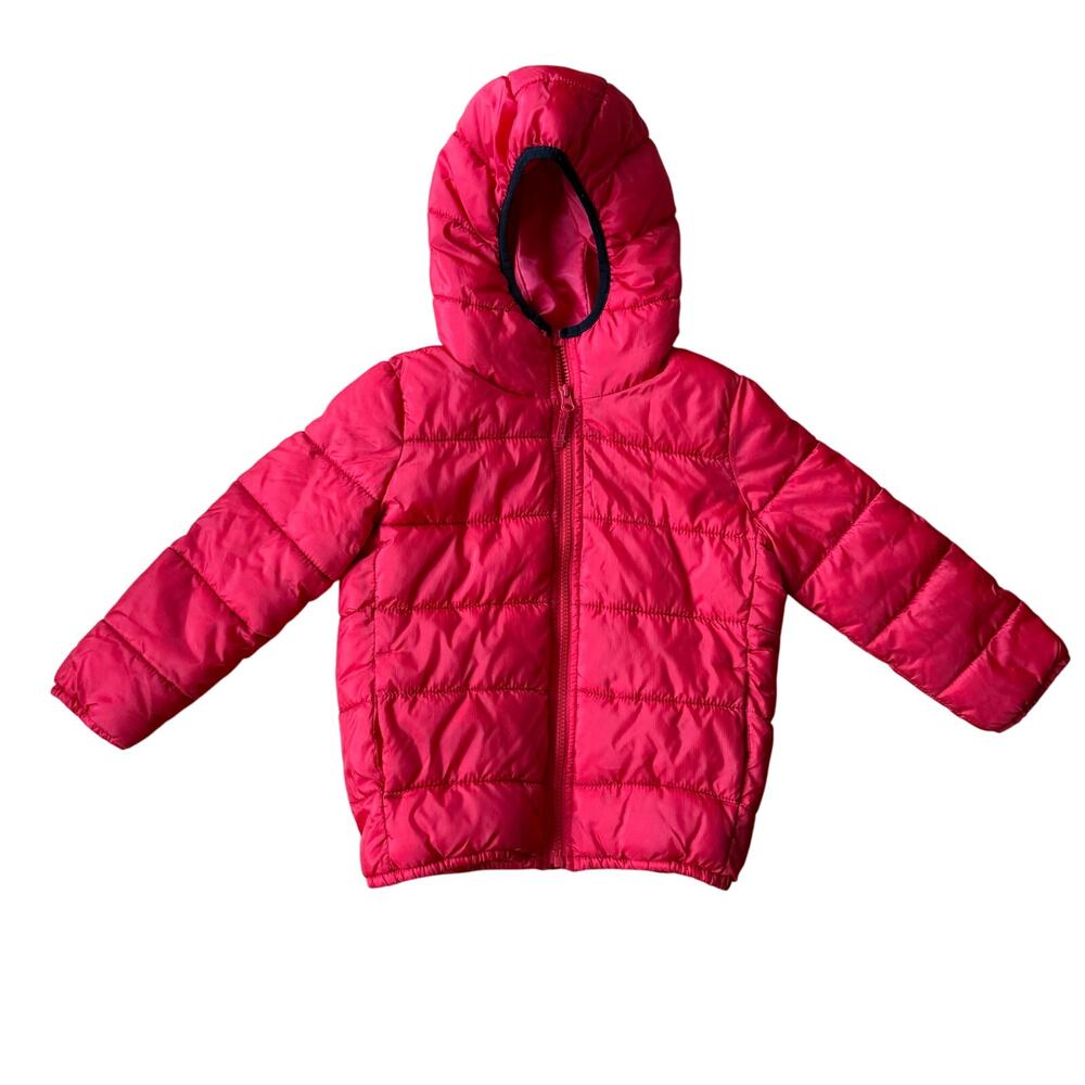 The Children's Place Red Full Zip Quilted Hooded Puffer Coat Size 5T Winter